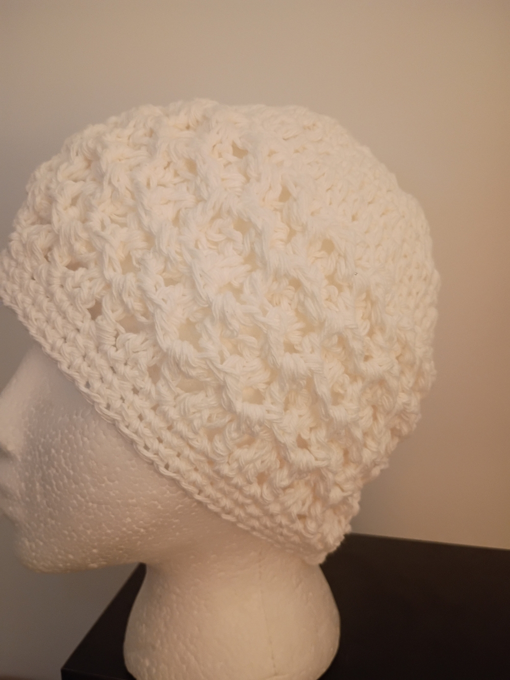 Soft Cream Crochet Beanie Hat for Women
